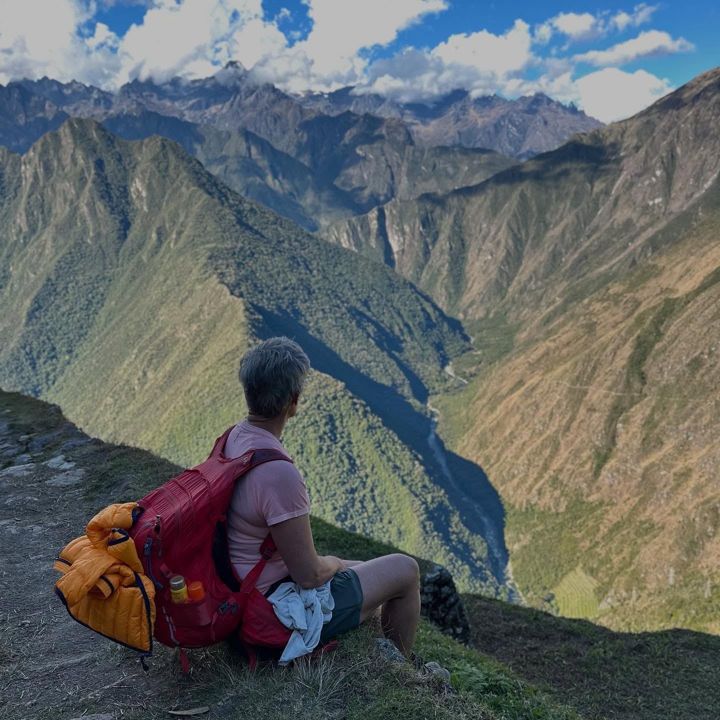 Foto de un visitante del tour por Camino Inca