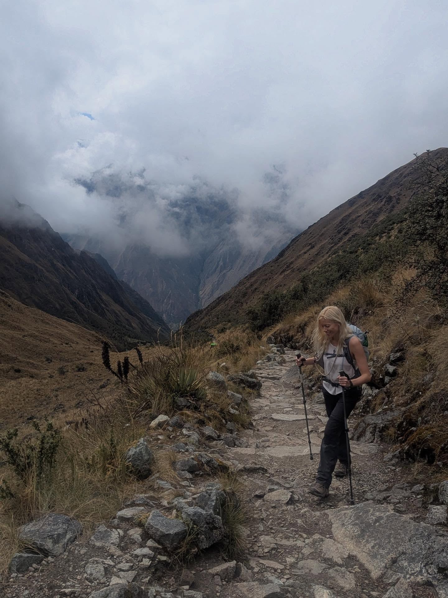Foto de un visitante del tour por Camino Inca